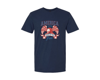 brand:Generic|color:Navy|America Land Of The Free Freedom Graphic T-Shirt