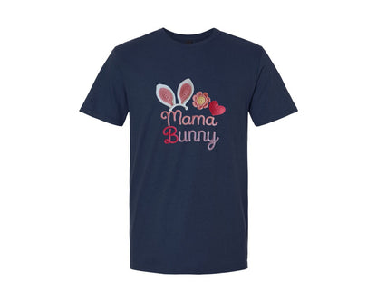 brand:Generic|color:Navy|Mama Bunny Crochet Easter Design 3 Graphic T-Shirt