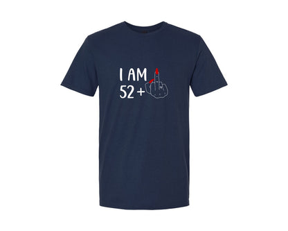 brand:Generic|color:Navy|I Am 52 Plus 1 Middle Finger Birthday T Graphic T-Shirt