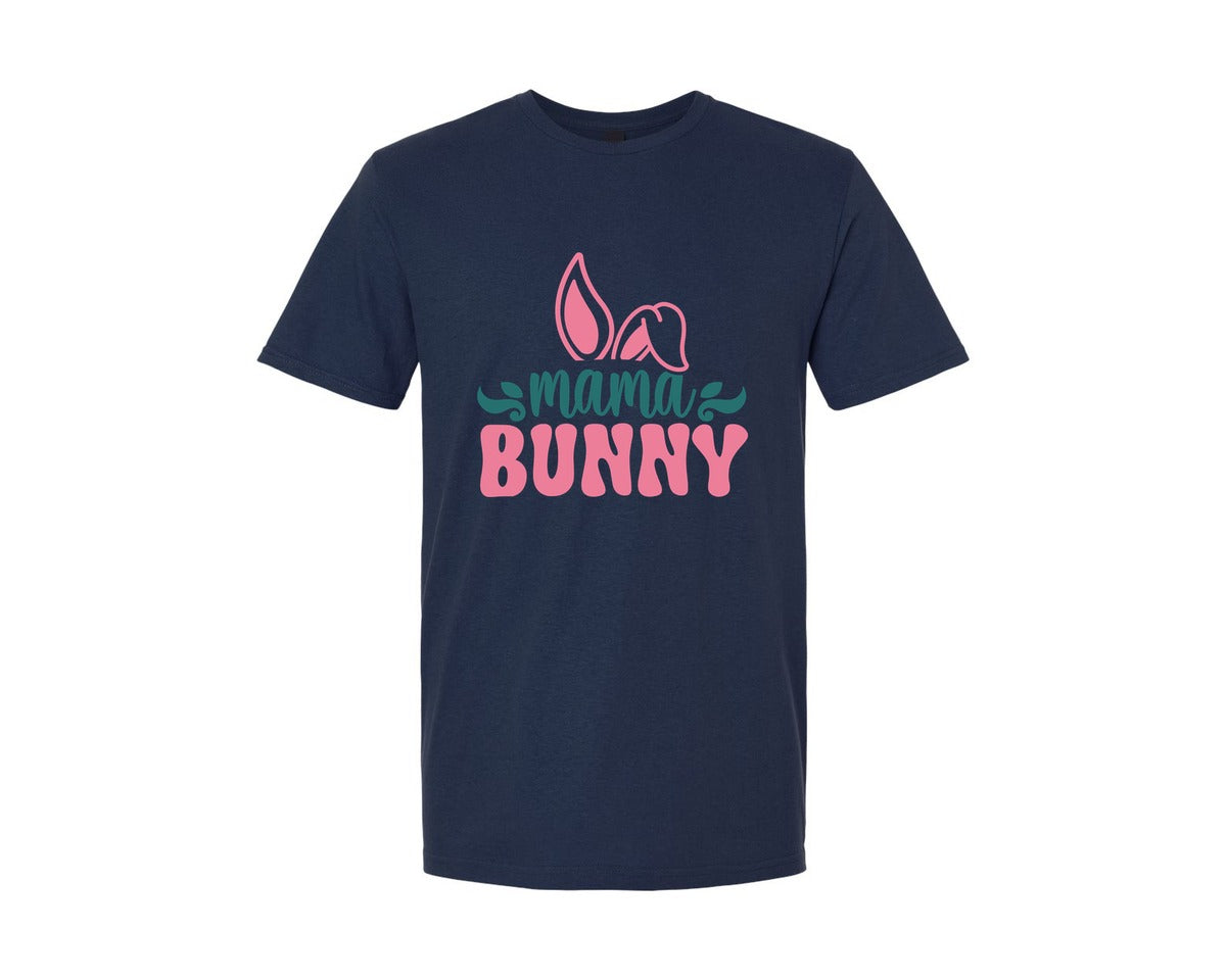 brand:Generic|color:Navy|Mama Bunny Easter Mama Bunny Graphic T-Shirt