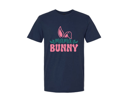 brand:Generic|color:Navy|Mama Bunny Easter Mama Bunny Graphic T-Shirt