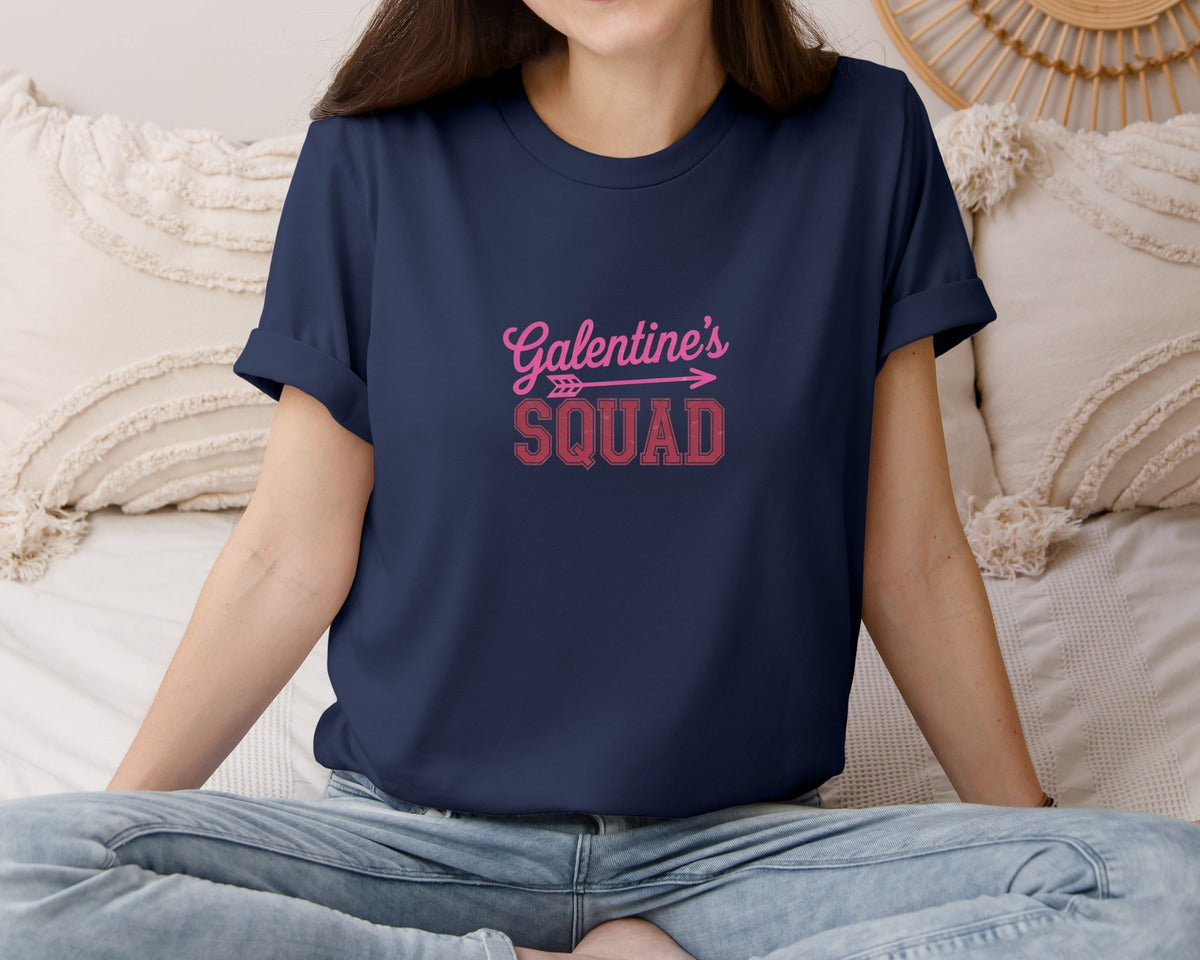 brand:Bella Canvas|color:Navy|Galentines Squad Arrow Design Graphic T-Shirt