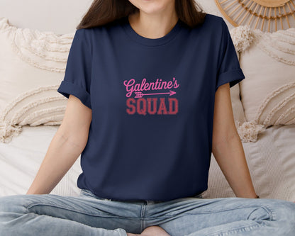 brand:Bella Canvas|color:Navy|Galentines Squad Arrow Design Graphic T-Shirt