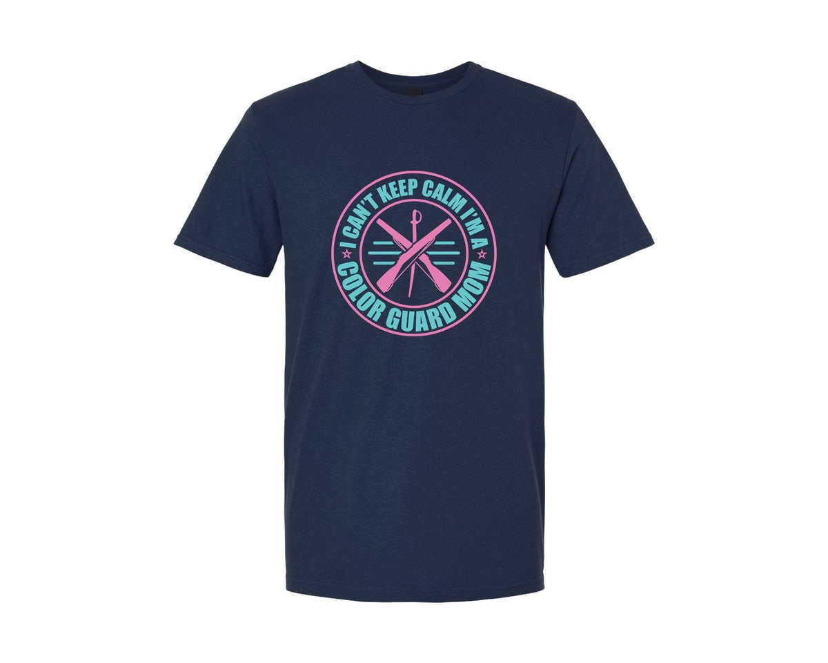 brand:Generic|color:Navy|I Cant Keep Calm Im A Color Guard Mom 5 Graphic T-Shirt
