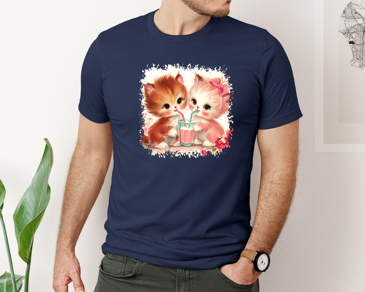 brand:Bella Canvas|color:Navy|Vintage Valentine Square Tshirt 35 Graphic T-Shirt