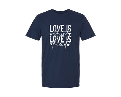 brand:Generic|color:Navy|Love Is Patient Love Is Kind 36 Graphic T-Shirt