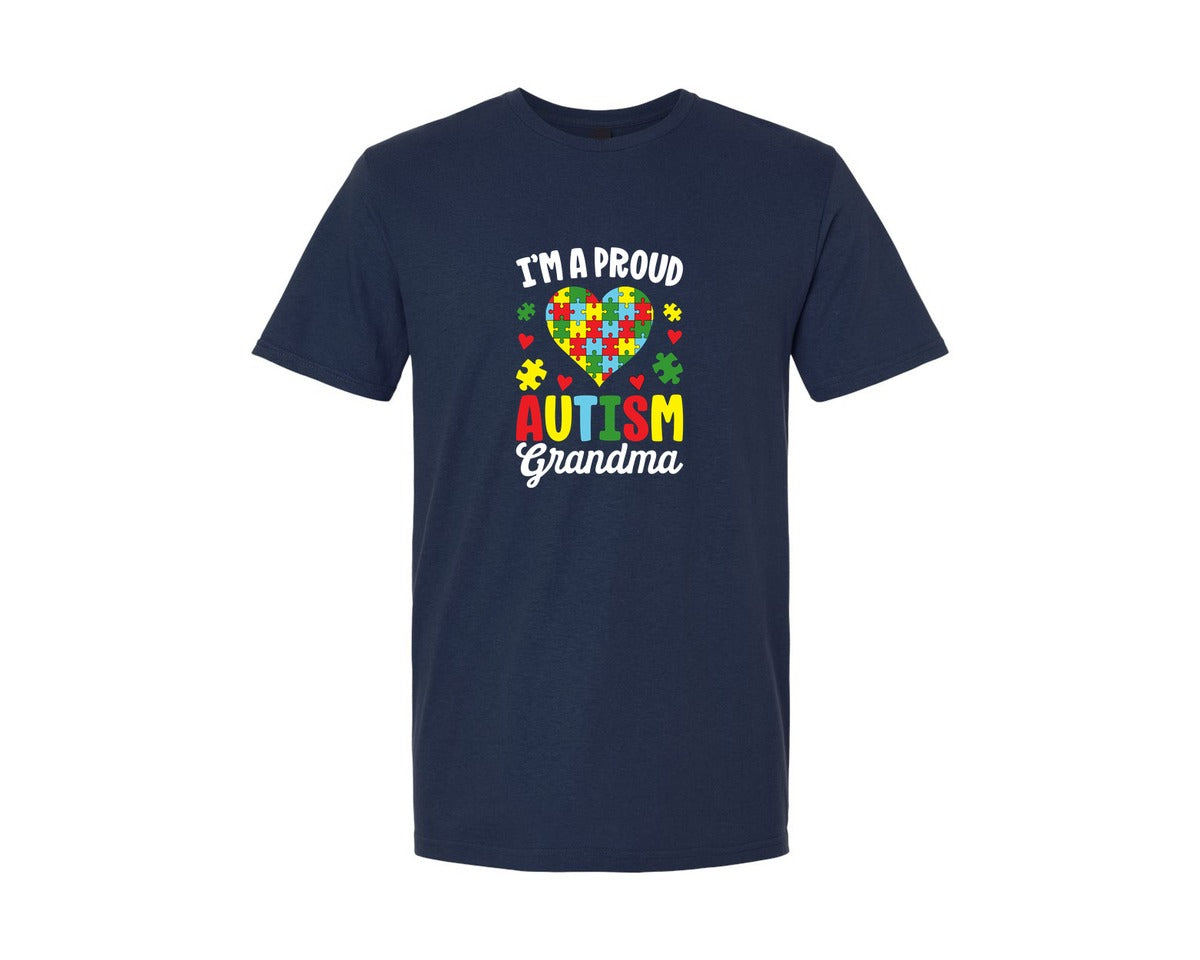 brand:Generic|color:Navy|Im A Proud Autism Grandma T Shirt Graphic T-Shirt