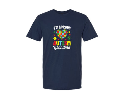 brand:Generic|color:Navy|Im A Proud Autism Grandma T Shirt Graphic T-Shirt