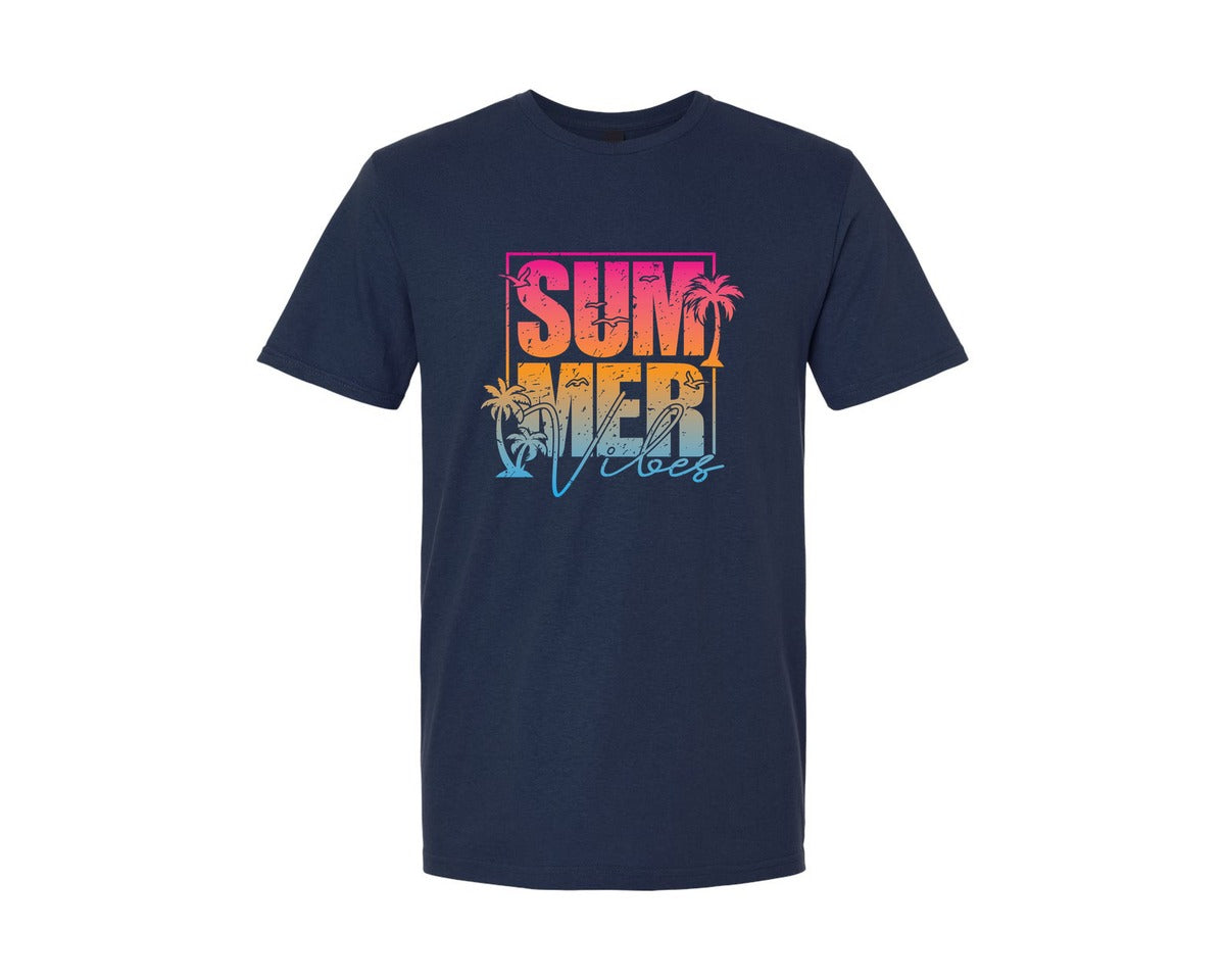 brand:Generic|color:Navy|Summer Vibes Vacation Graphic T-Shirt