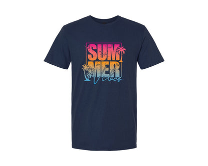 brand:Generic|color:Navy|Summer Vibes Vacation Graphic T-Shirt