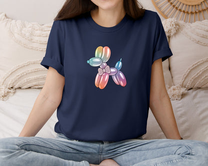 brand:Bella Canvas|color:Navy|Glam Balloon Dog 4 Graphic T-Shirt