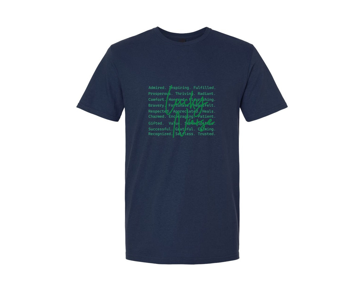 brand:Generic|color:Navy|Lucky Nurse Words Lucky Graphic T-Shirt