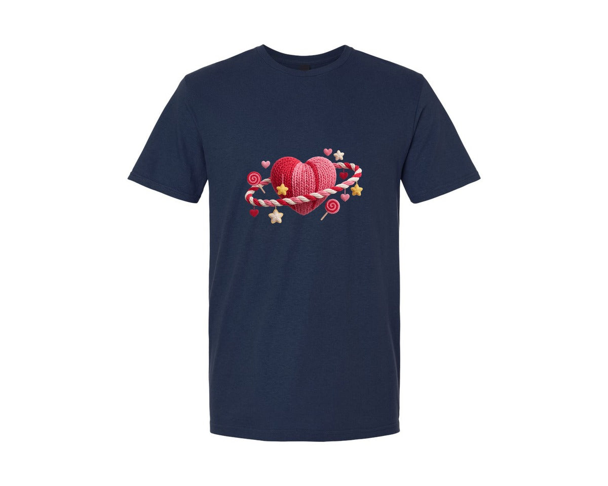 brand:Generic|color:Navy|Valentine Heart Valentines Day 12 Graphic T-Shirt