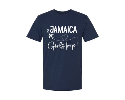 brand:Generic|color:Navy|Girls Trip Jamaica Vacation Trip Graphic T-Shirt