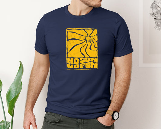 No Sun No Fun Retro Vintage Summer Graphic T-Shirt