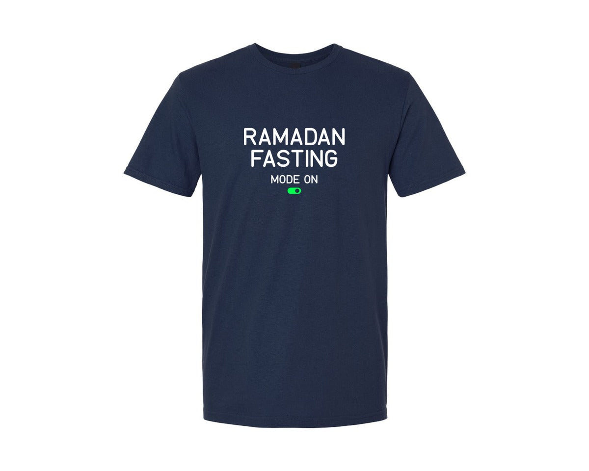 brand:Generic|color:Navy|Ramadan Fasting Mode On Ramadan Typogra Graphic T-Shirt