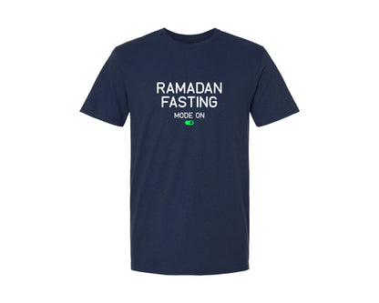 brand:Generic|color:Navy|Ramadan Fasting Mode On Ramadan Typogra Graphic T-Shirt