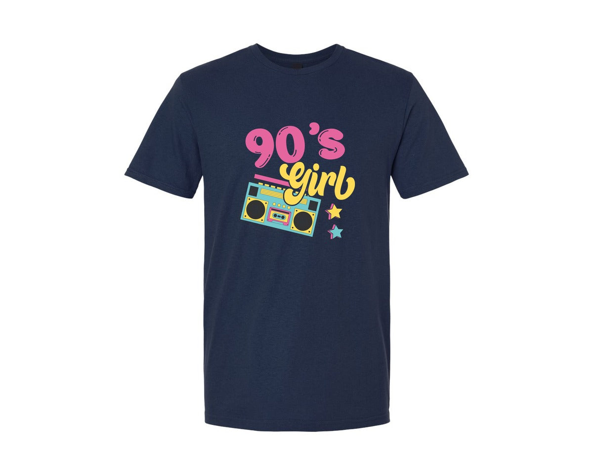 brand:Generic|color:Navy|90S Party 90S Girl Party Vintage Graphic T-Shirt