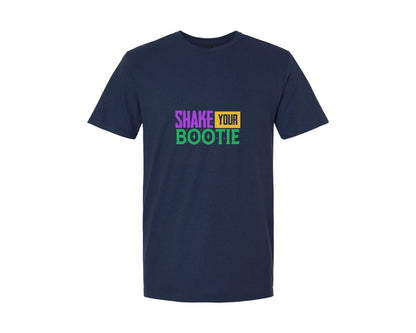 brand:Generic|color:Navy|Shake Your Bootie Mardi Gras Graphic T-Shirt