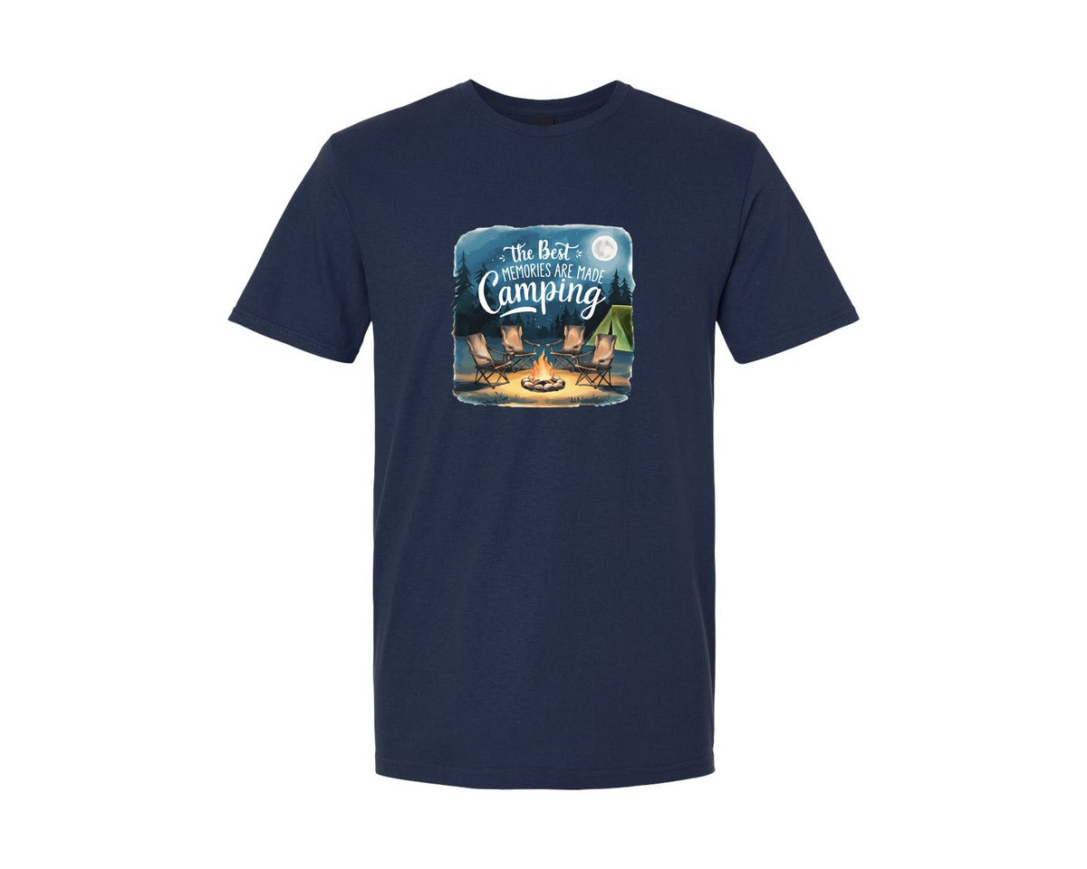 brand:Generic|color:Navy|Cozy Camping Memories Nighttime Graphic T-Shirt