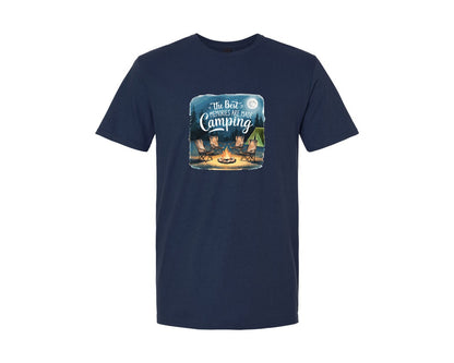 brand:Generic|color:Navy|Cozy Camping Memories Nighttime Graphic T-Shirt