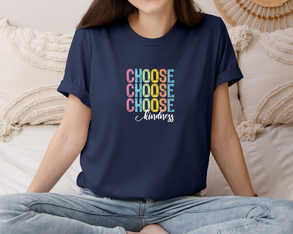 brand:Bella Canvas|color:Navy|Choose Kindness Kindness Graphic T-Shirt