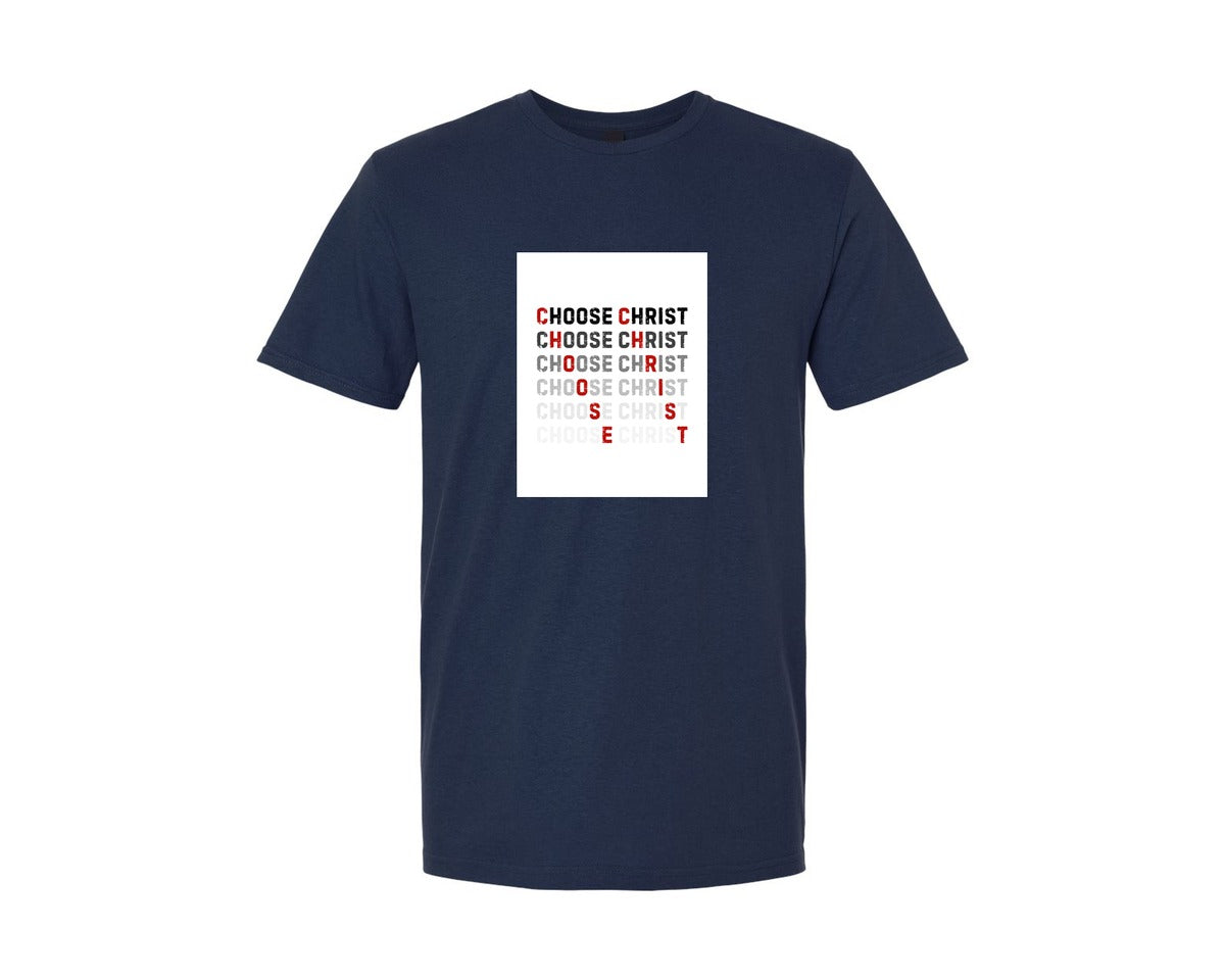 brand:Generic|color:Navy|Choose Christ Christian Quote Design Graphic T-Shirt