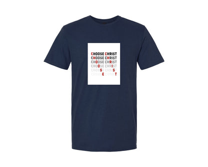 brand:Generic|color:Navy|Choose Christ Christian Quote Design Graphic T-Shirt