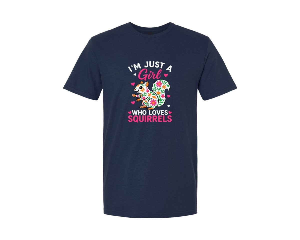 brand:Generic|color:Navy|Im Just A Gift Squirrel T Shirt Graphic T-Shirt