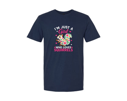 brand:Generic|color:Navy|Im Just A Gift Squirrel T Shirt Graphic T-Shirt