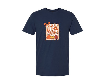 brand:Generic|color:Navy|Preppy Fall Vibes Pumpkin Coquette Graphic T-Shirt