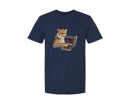 brand:Generic|color:Navy|Tiger Typing On A Laptop T Shirt Print Graphic T-Shirt