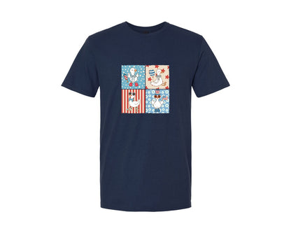 brand:Generic|color:Navy|4Th Of July Goose Patriotic Graphic T-Shirt