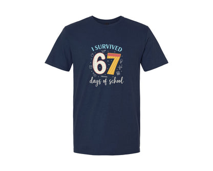 brand:Generic|color:Navy|67 Days Of School Celebration Graphic T-Shirt