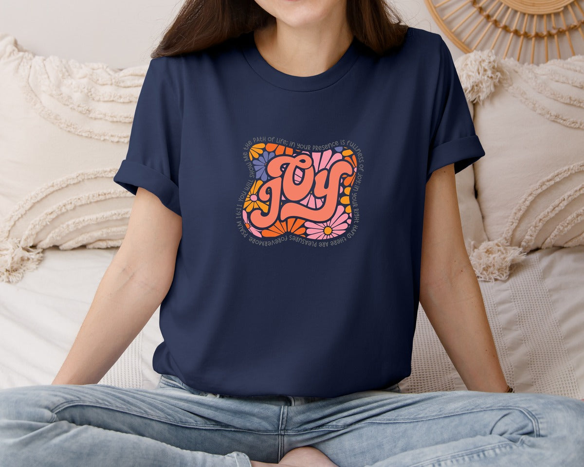brand:Bella Canvas|color:Navy|Fullness Of Joy Graphic T-Shirt
