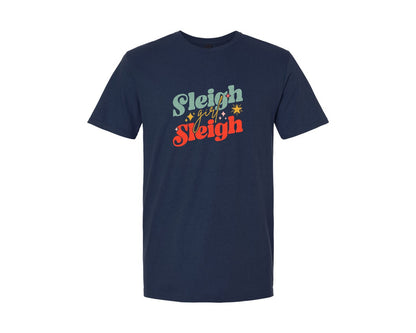 brand:Generic|color:Navy|Christmas Cheeky Sleigh Girl Sassy Graphic T-Shirt