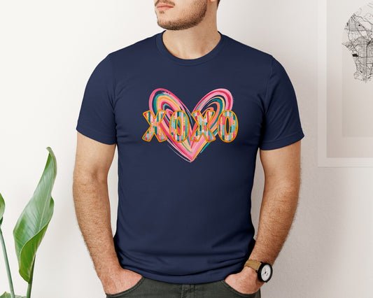 Xoxo Brushstroke Valentine Heart Graphic T-Shirt