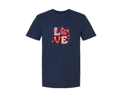 brand:Generic|color:Navy|Love Valentine Design Graphic T-Shirt