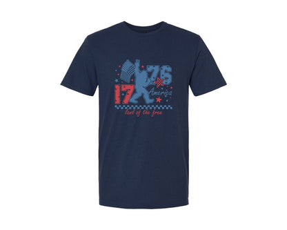 brand:Generic|color:Navy|1776 Bigfoot Patriotic 4Th Of July Graphic T-Shirt
