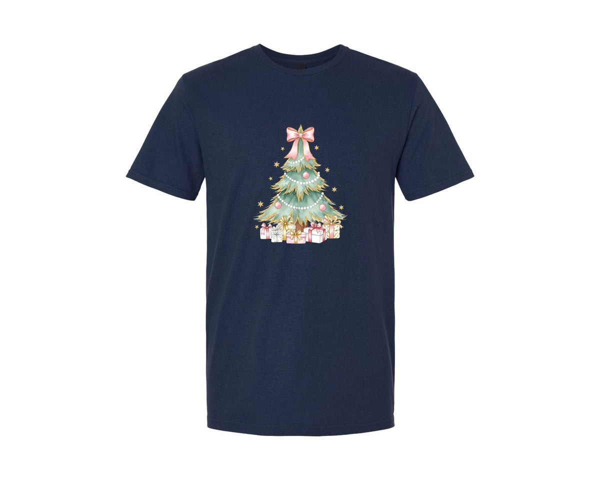 brand:Generic|color:Navy|Watercolor Christmas Tree 261 Graphic T-Shirt