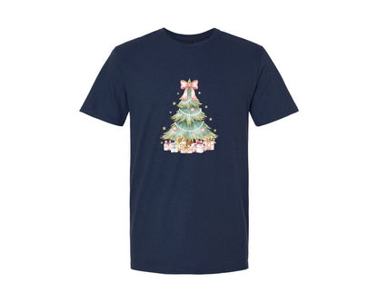 brand:Generic|color:Navy|Watercolor Christmas Tree 261 Graphic T-Shirt