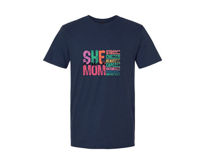 brand:Generic|color:Navy|She Is Mom Mama Nana Gigi Mimi Graphic T-Shirt