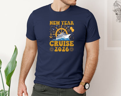 brand:Bella Canvas|color:Navy|Cruise Trip New Year 2026 T Shirt 2 Graphic T-Shirt