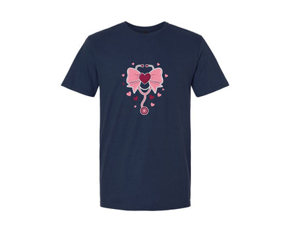 brand:Generic|color:Navy|Nurse Valentin Love Valentines Day Graphic T-Shirt
