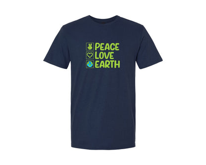brand:Generic|color:Navy|Peace Love Earth T Shirt Graphic T-Shirt