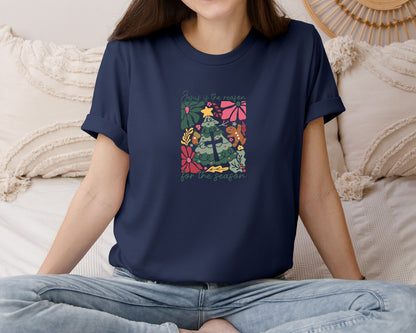 brand:Bella Canvas|color:Navy|Jesus Is The Reason 7 Graphic T-Shirt