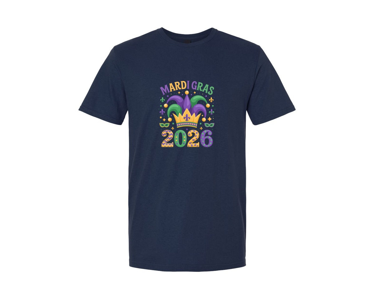 brand:Generic|color:Navy|Mardi Gras 2026 6 Graphic T-Shirt