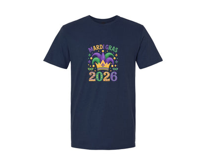 brand:Generic|color:Navy|Mardi Gras 2026 6 Graphic T-Shirt