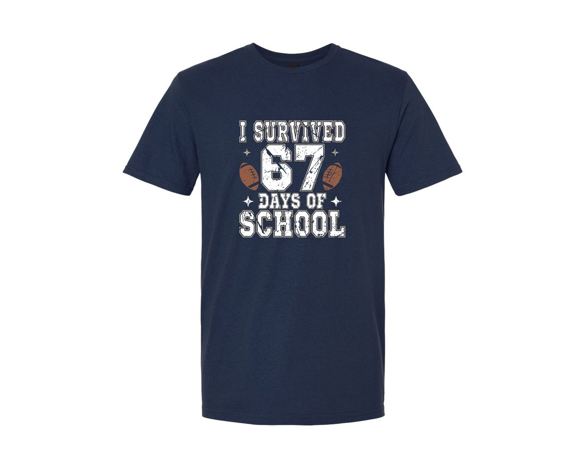 brand:Generic|color:Navy|I Tackled 67 Days Of School Football Graphic T-Shirt