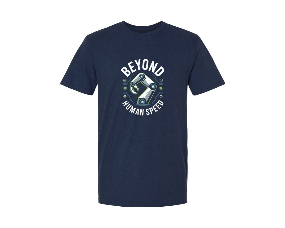 brand:Generic|color:Navy|Beyond Human Speed Robotics Concept 2 Graphic T-Shirt